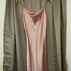 Pink Satin Slip Dress